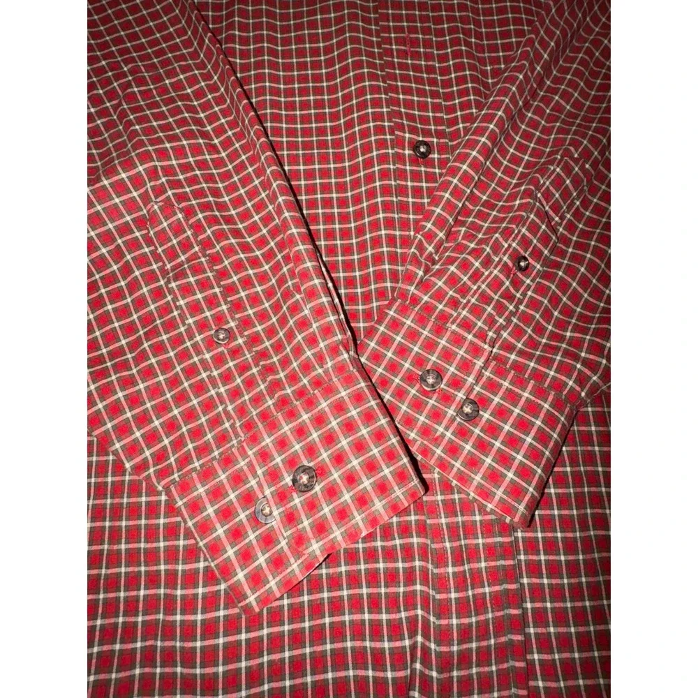 2 Mens Haggar Generations Red & Green Plaid‎ Button Down Shirt XL Classic Fit